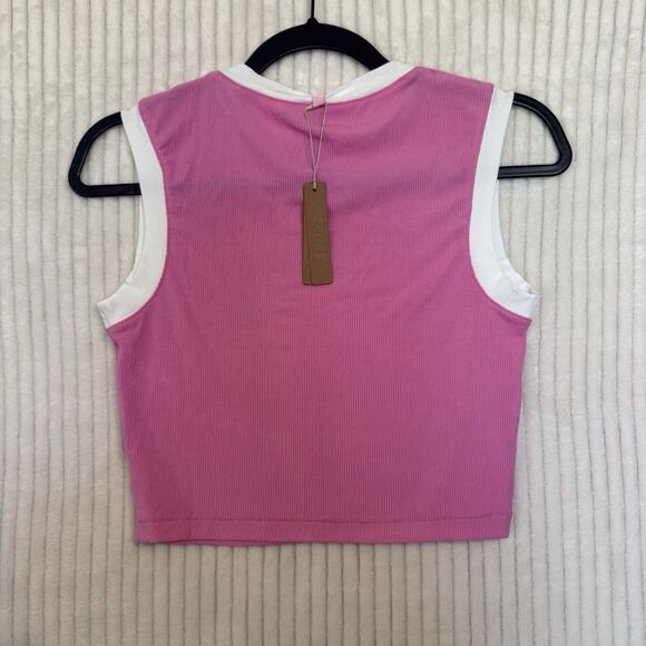 NWT Skims Soft Lounge Ringer Tee Shirt Bubblegum Pink Size Medium Modal Blend - Picture 5 of 6